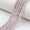 Electroplate Opaque Solid Color Glass Beads Strands EGLA-A034-P1mm-L08-1