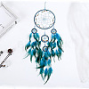 Silk Thread Woven Net/Web with Feather Pendant Decoration HJEW-PW0001-036B-1