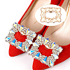2Pcs Alloy & Glass Shoe Buckle Clips AJEW-WR0002-33-7