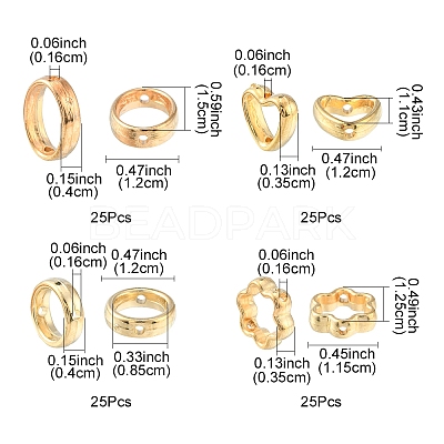 100Pcs 4 Style CCB Plastic Bead Frames KY-YW0001-22-1