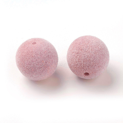 Flocky Acrylic Beads OACR-I001-8mm-L05-1
