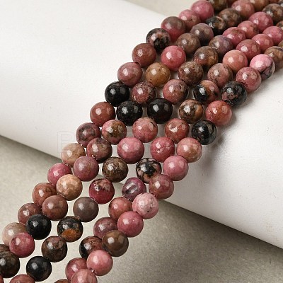 Natural Rhodonite Beads Strands G-D840-59-4mm-1