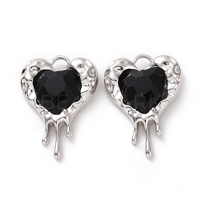 Rack Plating Alloy Glass Pendants X-FIND-I037-21P-03-1