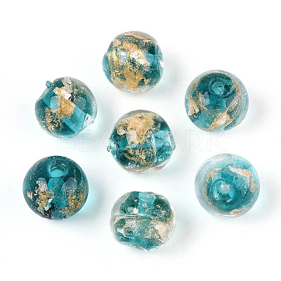 Handmade Gold & Silver Foil Glass Beads FOIL-N030-03A-01E-1