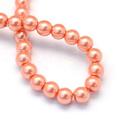 Baking Paint Pearlized Glass Pearl Round Bead Strands X-HY-Q003-6mm-77-1