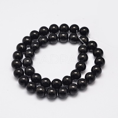 Natural Eyeless Obsidian Beads Strands X-G-K123-06-10mm-1