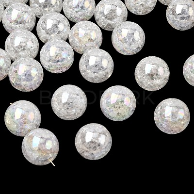 Bubblegum AB Color Transparent Crackle Acrylic Round Beads CACR-R011-20mm-03-1