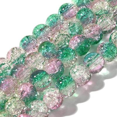 Crackle Glass Beads Strands X1-CCG-C002-8mm-07-1