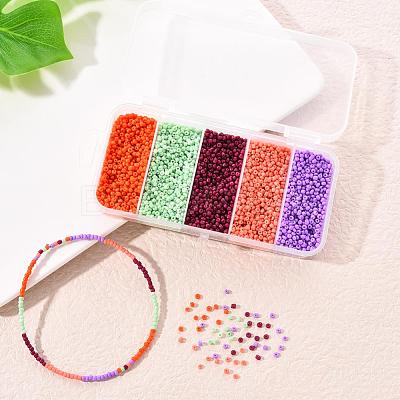 90G 5 Colors 12/0 Baking Paint Glass Seed Beads SEED-YW0001-14B-1