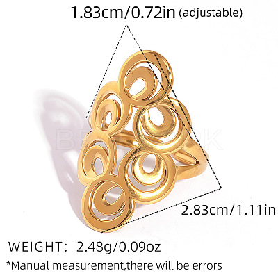 304 Stainless Steel Cuff Rings FS-WGD264E-01-1