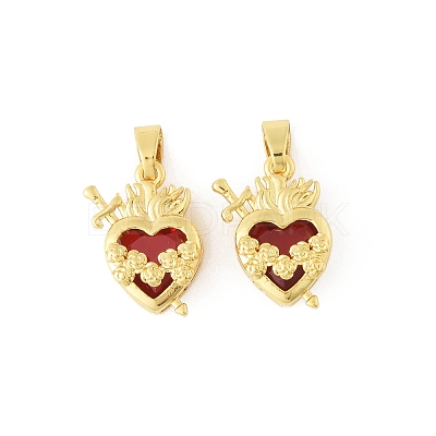 Brass & Glass Pendants KK-F900-01G-1