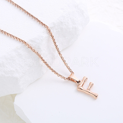 Stainless Steel Letter Pendant Necklaces for Women Men GR8130-6-1