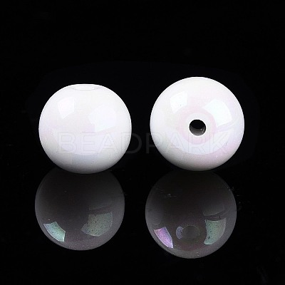 Electroplate Round Glass Beads Strands EGLA-T029-07K-1
