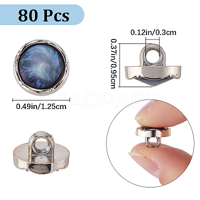 80Pcs 1-Hole Resin Shank Button BUTT-GF0003-53-1