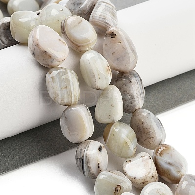 Natural Striped Agate/Banded Agate Beads Strands G-Z061-A02-01-1