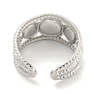 304 Stainless Steel Synthetic Malachite Cuff Rings G-Z056-06P-03-1