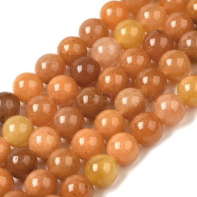 Natural Red Aventurine Beads Strands G-H067-A02-8MM-1