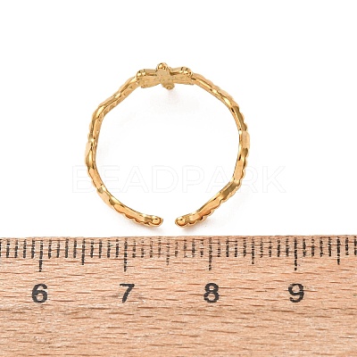 304 Stainless Steel Cuff Open Rings for Women SA-CBA7325-02G-1