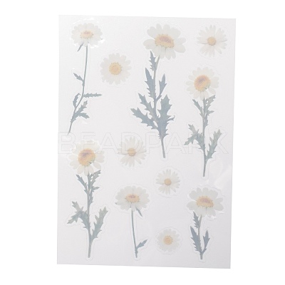 Flower Pattern Waterproof Self Adhesive Hot Stamping Stickers DIY-I063-03-1