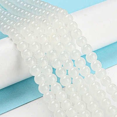 Baking Paint Imitation Jade Glass Round Bead Strands LS-DGLA-Q021-6mm-01-1