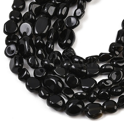 Natural Obsidian Beads Strands G-K395-B06-01-1