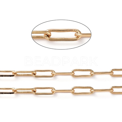3.28 Feet Soldered Brass Paperclip Chains X-CHC-G005-03G-1
