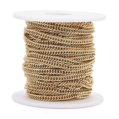 Ion Plating(IP) 304 Stainless Steel Diamond Cut Curb Chains CHS-F013-02G-1