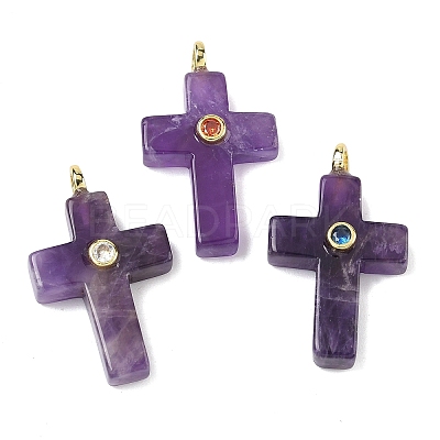 Natural Amethyst Pendants G-B180-01G-02-1
