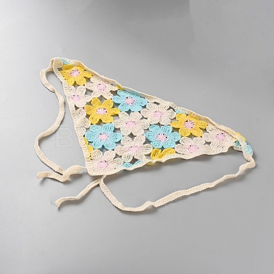 Cotton Knitted Triangle Headscarf AJEW-WH20001-82C-1