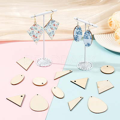 DIY Wooden Dangle Earring Making Kits DIY-SP0005-03-1