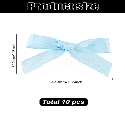 10Pcs Bowknot Polyester Alligator Hair Clips AJEW-LP0008-08F-1