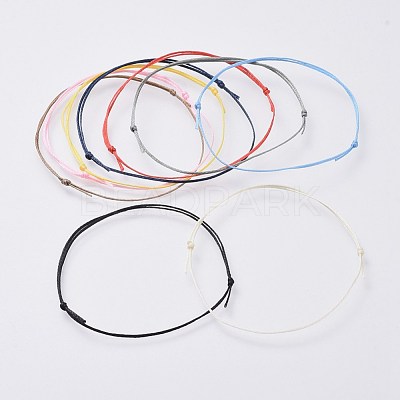 Adjustable Flat Waxed Polyester Cords Bracelet Making AJEW-JB00508-1