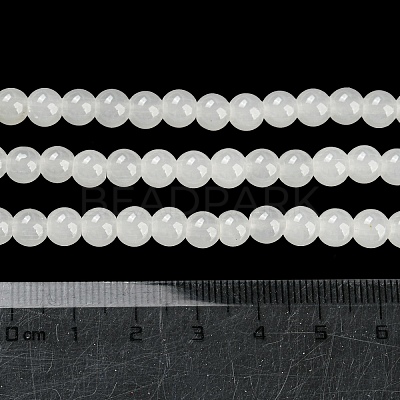 Baking Paint Imitation Jade Glass Round Bead Strands DGLA-Q021-6mm-01-1