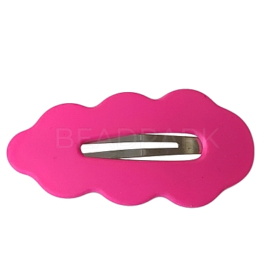 Cute Cream Color Leaf Shape Alloy Snap Hair Clips OHAR-PW0003-094G-1