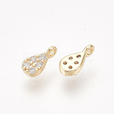 Brass Micro Pave Cubic Zirconia Charms X-KK-S350-298-1
