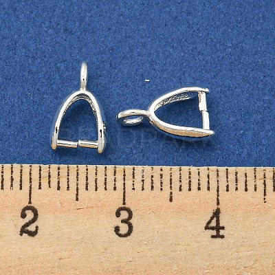 Rack Plating Brass Ice Pick Pinch Bails KK-Z030-05C-S-1