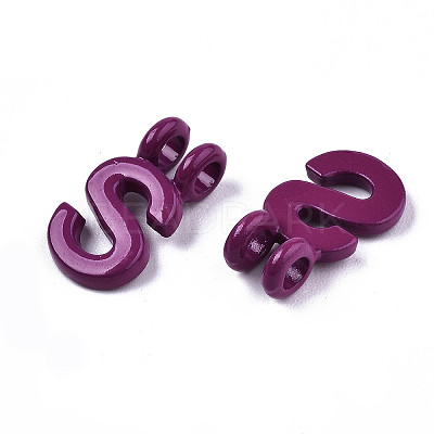 Spray Painted Alloy 2-Loop Link Pendants PALLOY-T075-48S-RS-1