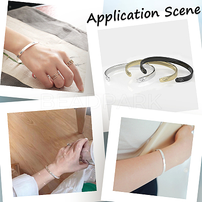 304 Stainless Steel Bangle Blank Strips MAK-WH0016-02B-P-1