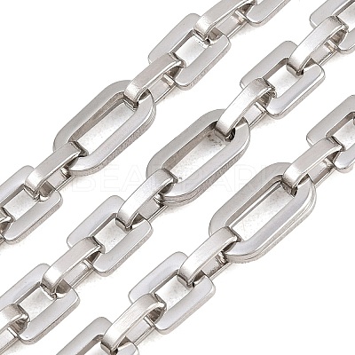 201 Stainless Steel Oval with Square Link Chains CHS-H118-16P-1