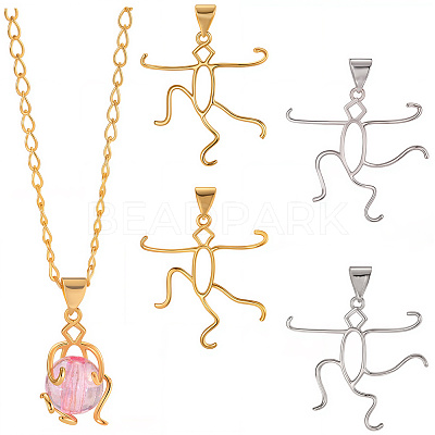 4Pcs 2 Colors Brass Pendants Cabochon Settings FIND-SC0017-24C-1