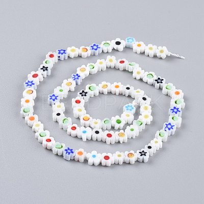 Handmade Millefiori Glass Bead Strands LAMP-J035-6mm-11-1