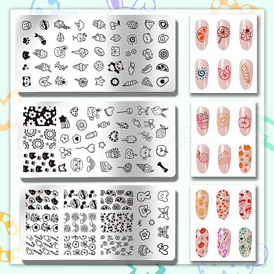 Stainless Steel DIY Nail Art Templates MRMJ-WH0092-032-1