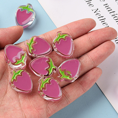 Transparent Enamel Acrylic Beads X1-TACR-S155-003I-1