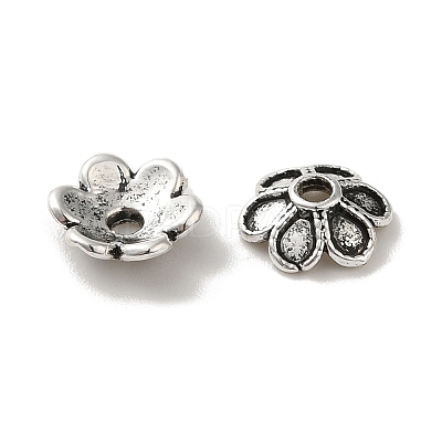 Tibetan Style Alloy Bead Caps PALLOY-P302-04A-AS-1