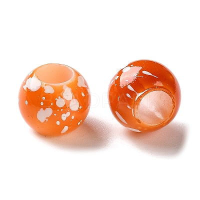 Spray Painted ABS Plastic European Beads KY-G033-01B-09-1