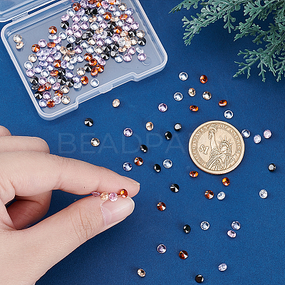 180Pcs 6 Colors Diamond Shape Grade A Cubic Zirconia Cabochons ZIRC-PH0001-43C-05-1