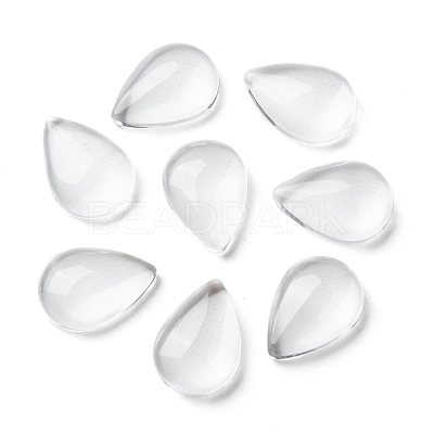 Transparent Teardrop Glass Cabochons GGLA-R024-14x10-1