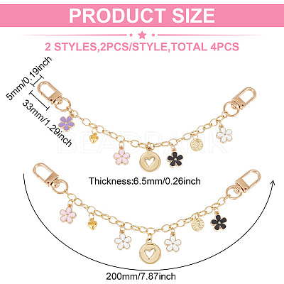 Alloy Enamel Pendant Decorative Purse Chains AJEW-AB00108-1
