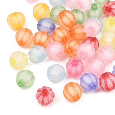 Frosted Transparent Acrylic Pumpkin Beads FIND-B065-05A-1