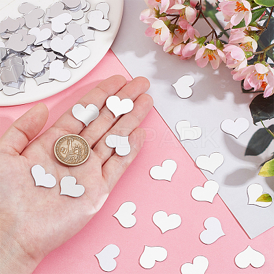 300Pcs Heart Mirror Self Adhesive Acrylic Mosaic Tiles DIY-PH0021-93-1
